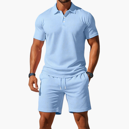 Cavian | Men’s Polo Shirt Shorts Casual Set
