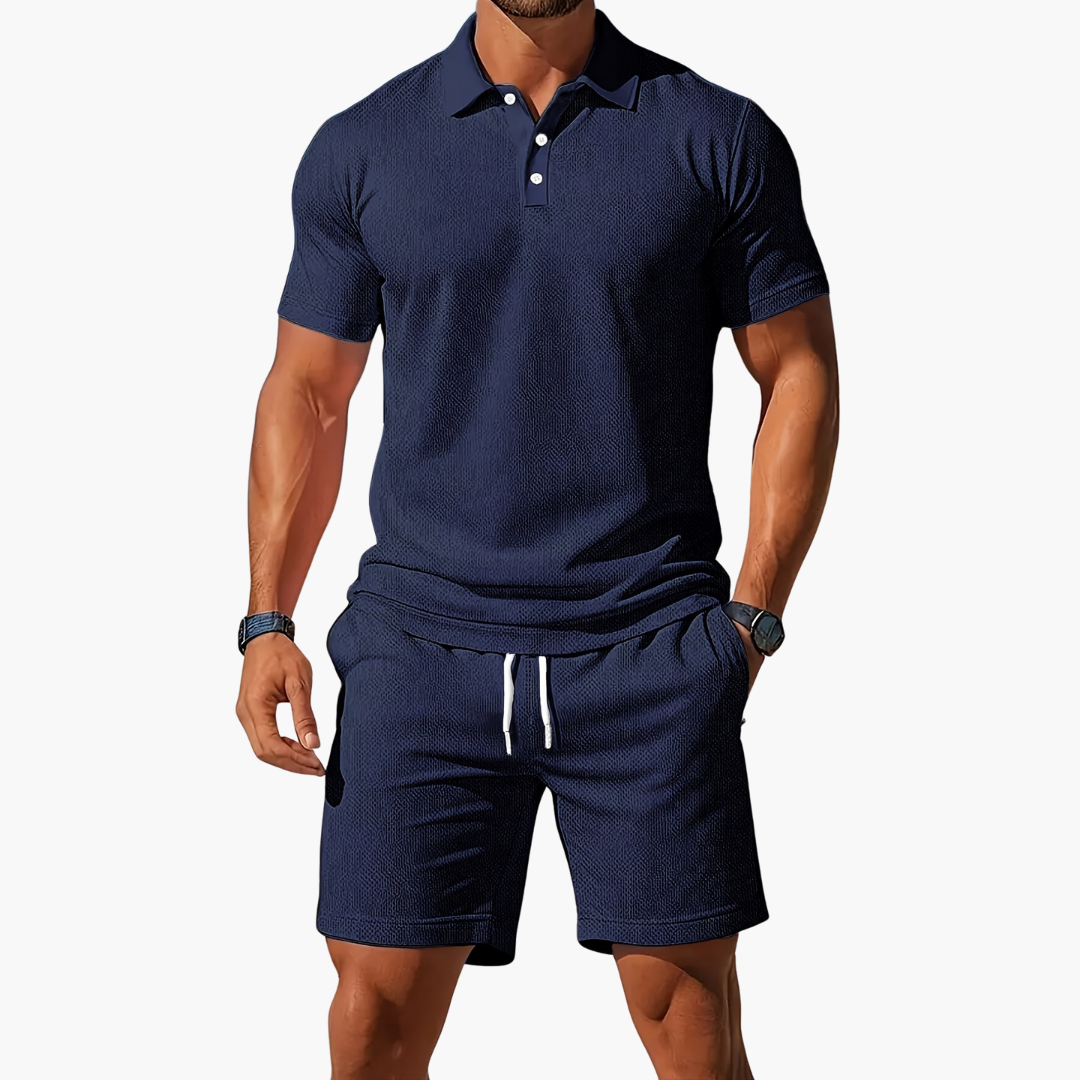Cavian | Men’s Polo Shirt Shorts Casual Set