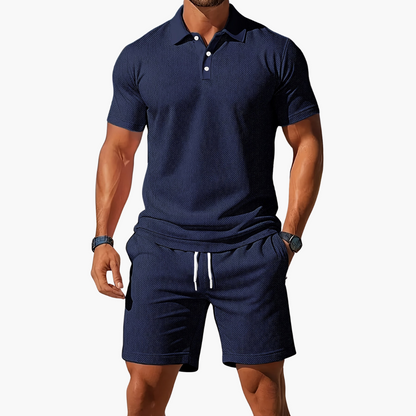 Cavian | Men’s Polo Shirt Shorts Casual Set