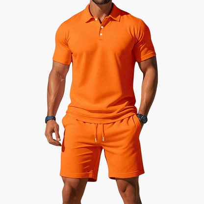 Cavian | Men’s Polo Shirt Shorts Casual Set