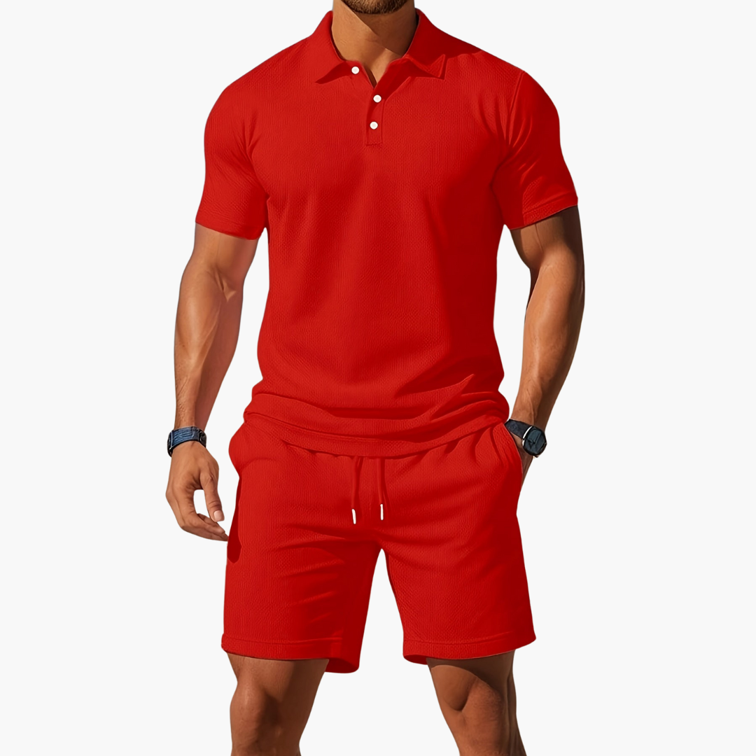 Cavian | Men’s Polo Shirt Shorts Casual Set