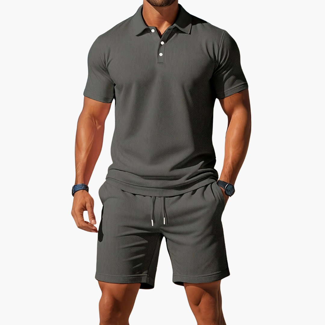 Cavian | Men’s Polo Shirt Shorts Casual Set