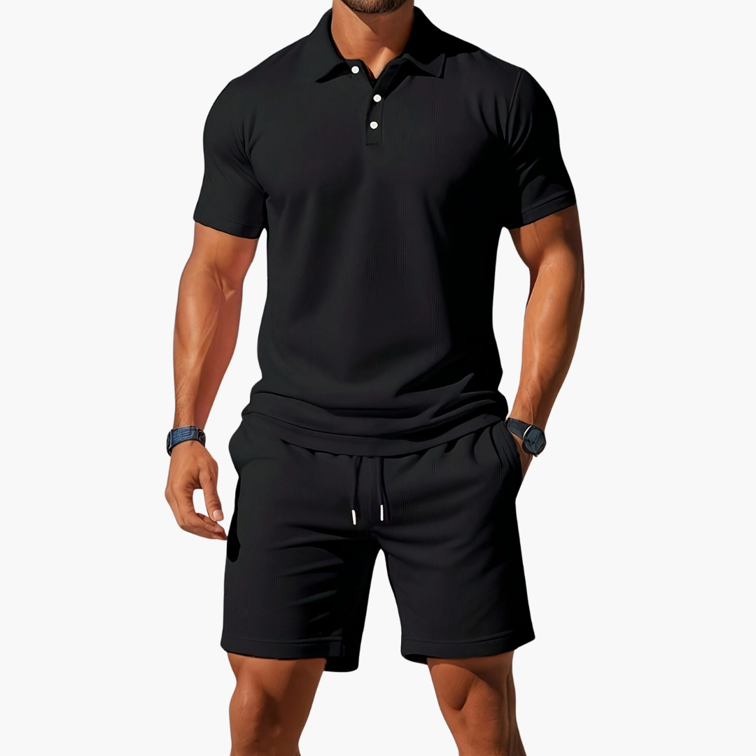Cavian | Men’s Polo Shirt Shorts Casual Set