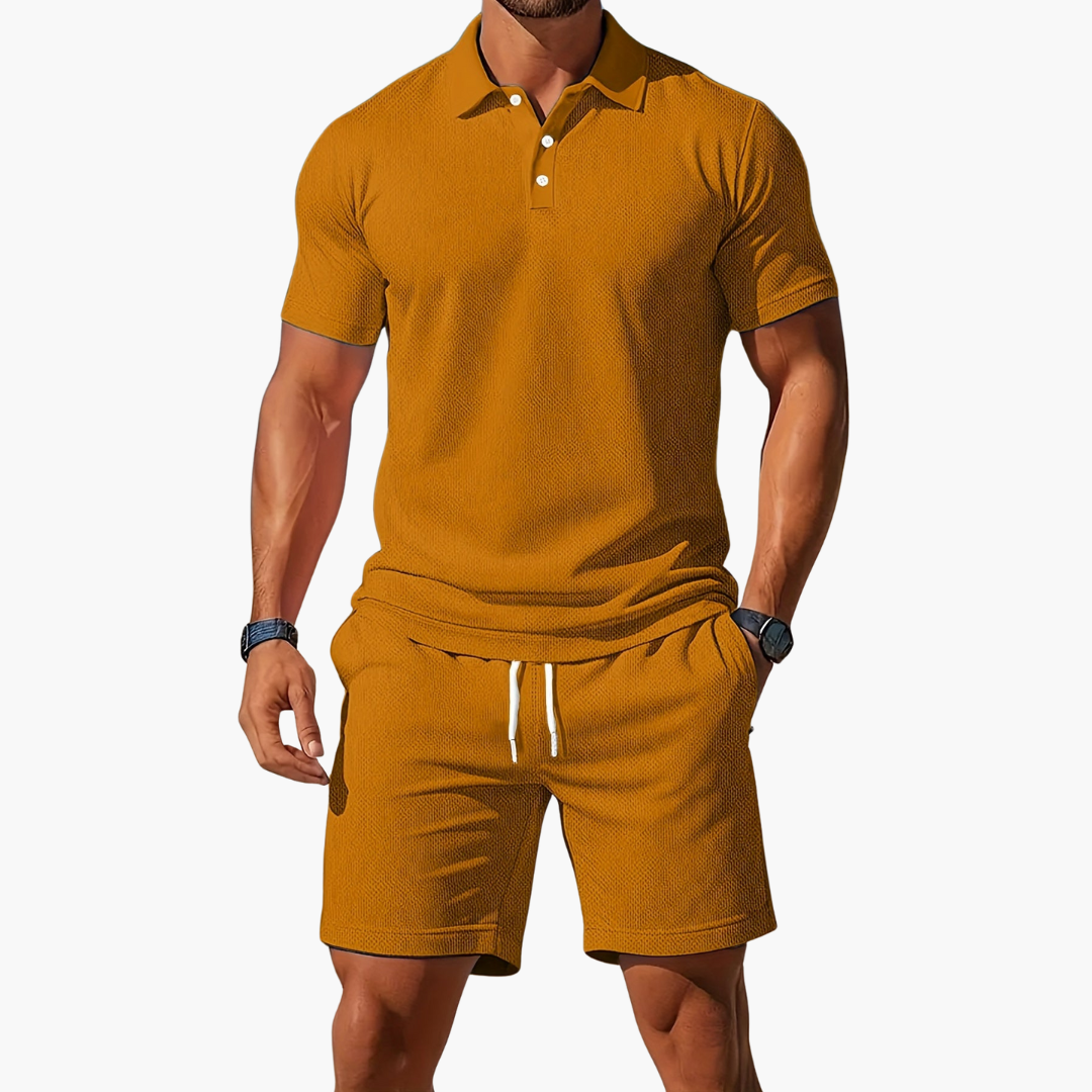 Cavian | Men’s Polo Shirt Shorts Casual Set