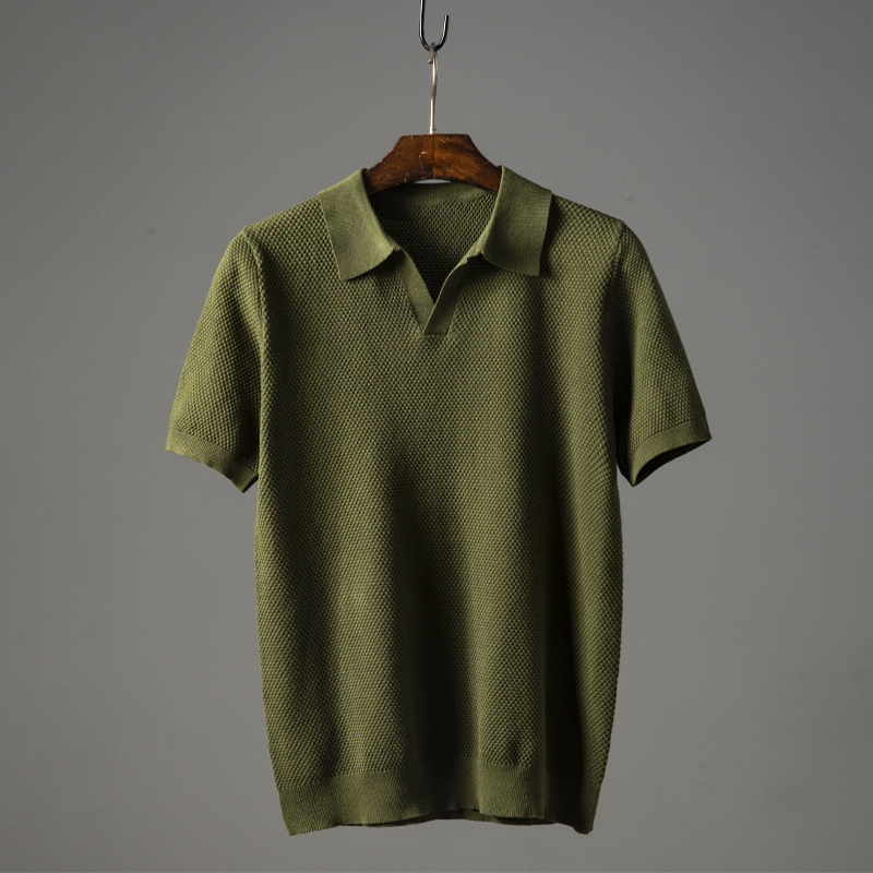 Vincent | Men’s Textured Short Sleeve Classic Polo Shirt