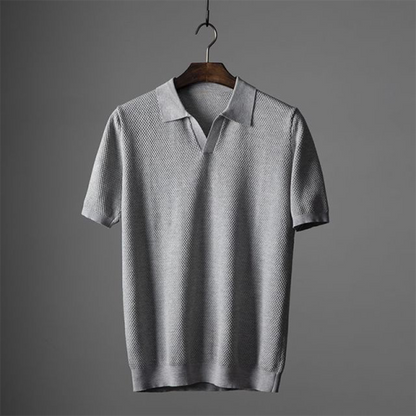Vincent | Men’s Textured Short Sleeve Classic Polo Shirt