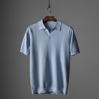 Vincent | Men’s Textured Short Sleeve Classic Polo Shirt