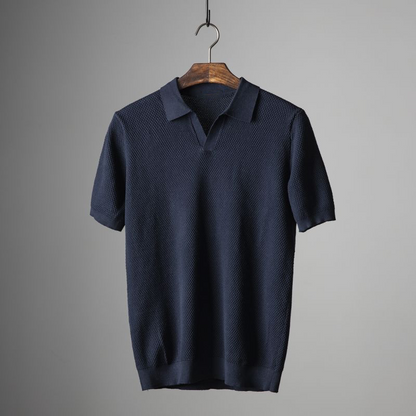 Vincent | Men’s Textured Short Sleeve Classic Polo Shirt
