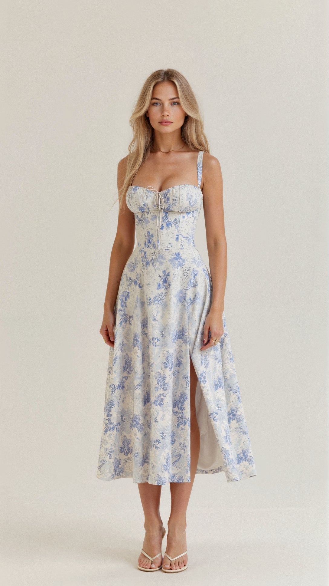Eloise | Floral Chic Corset Midi Dress