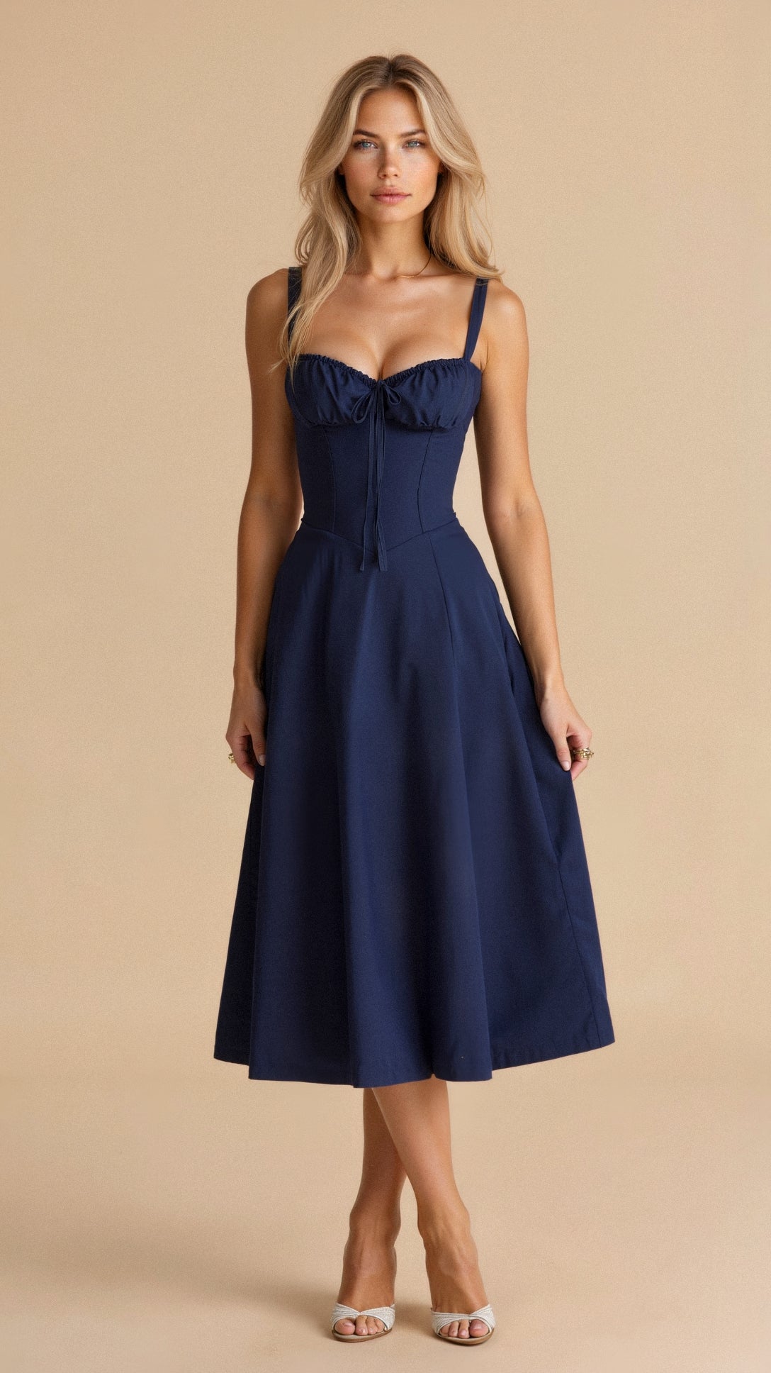 Eloise | Floral Chic Corset Midi Dress