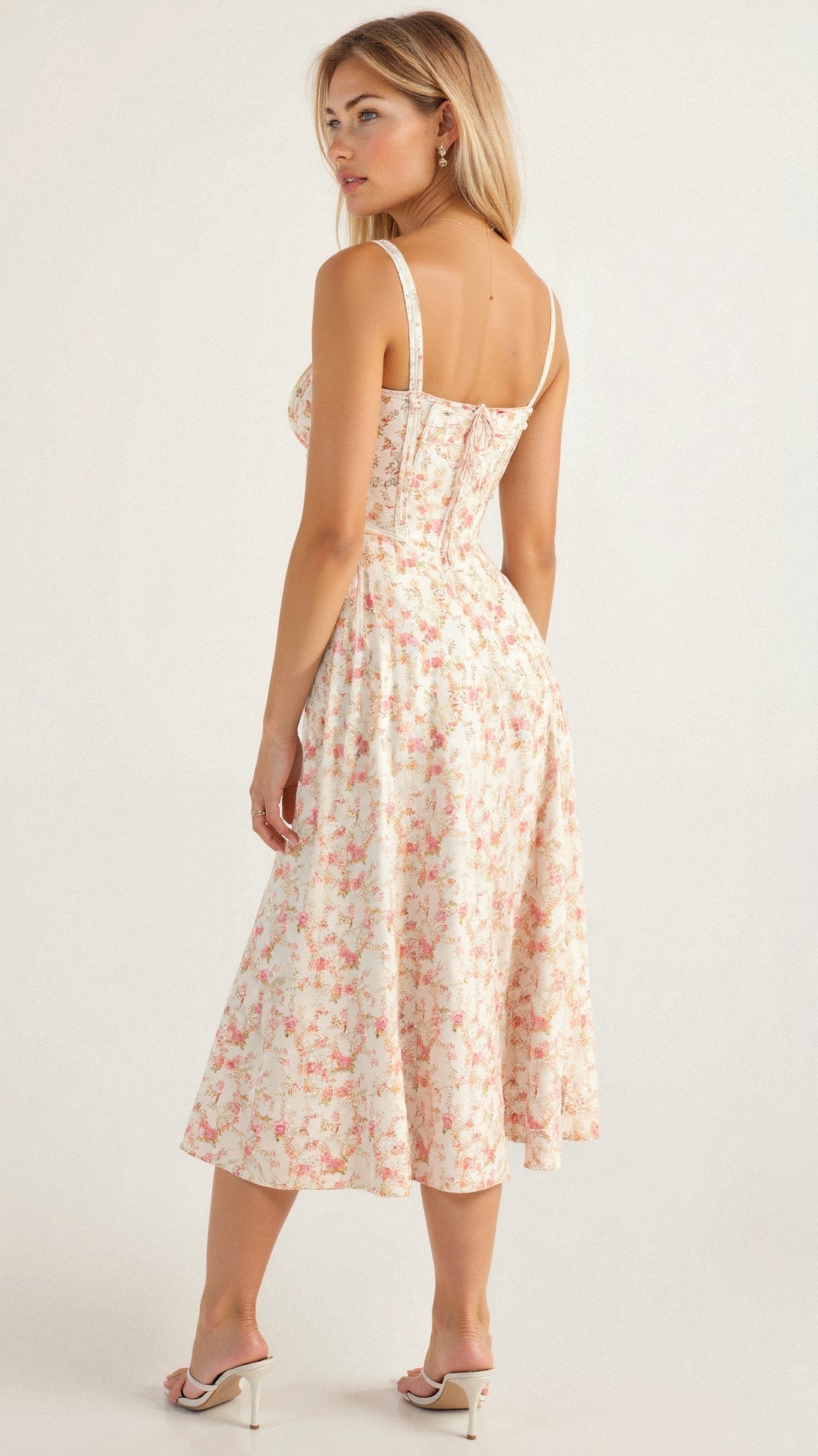 Eloise | Floral Chic Corset Midi Dress