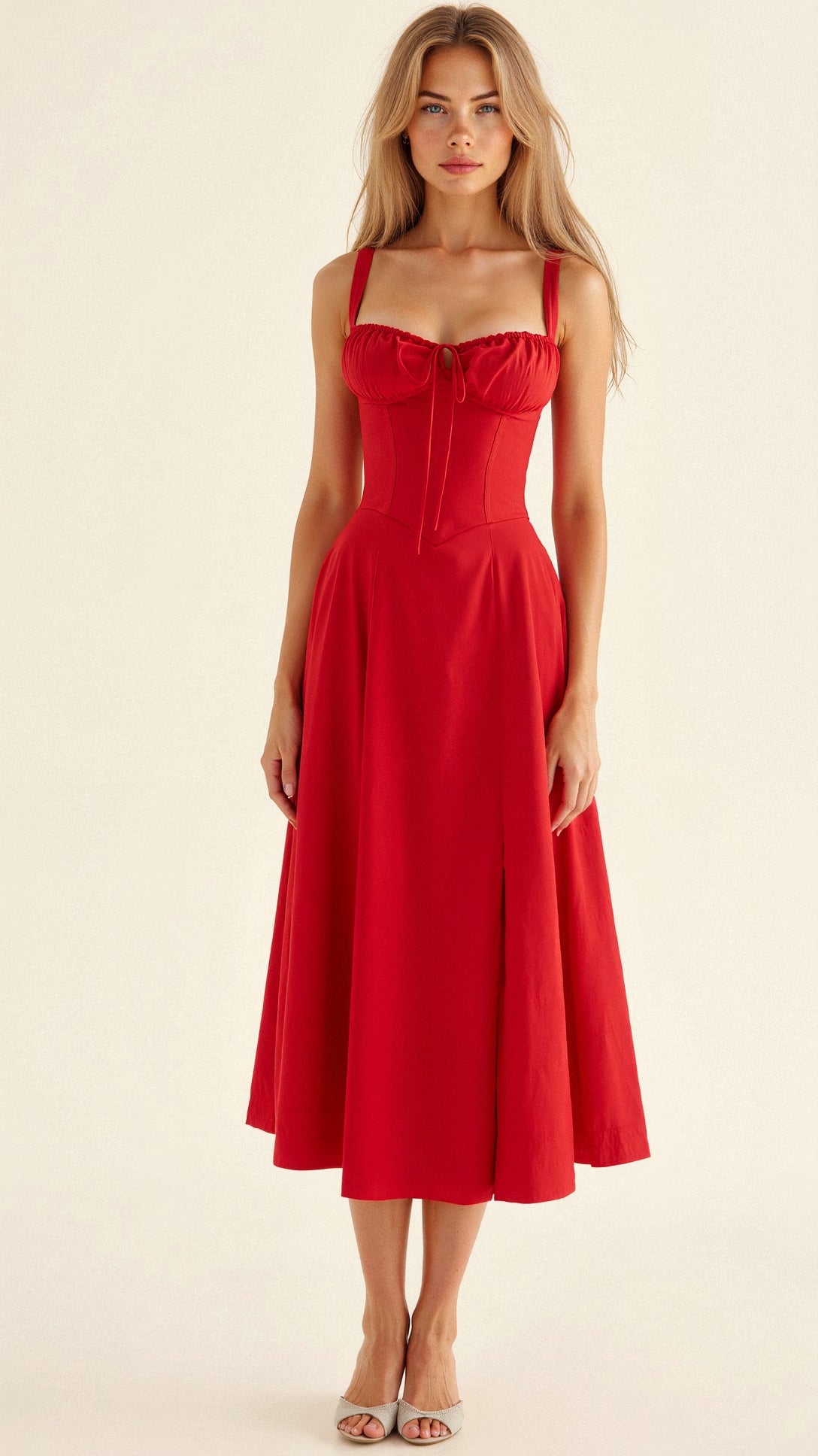 Eloise | Floral Chic Corset Midi Dress