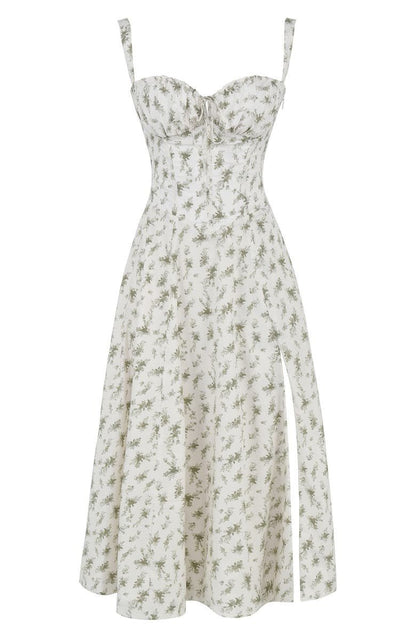 Eloise | Floral Chic Corset Midi Dress