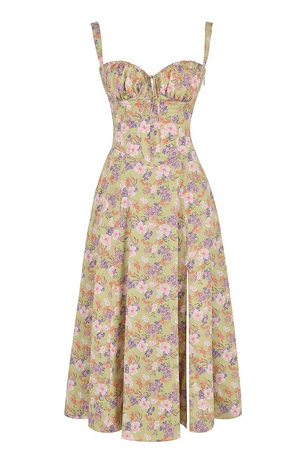 Eloise | Floral Chic Corset Midi Dress