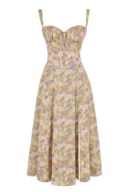 Eloise | Floral Chic Corset Midi Dress