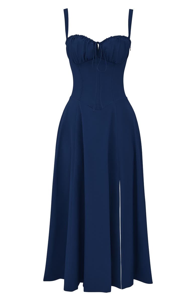 Eloise | Floral Chic Corset Midi Dress