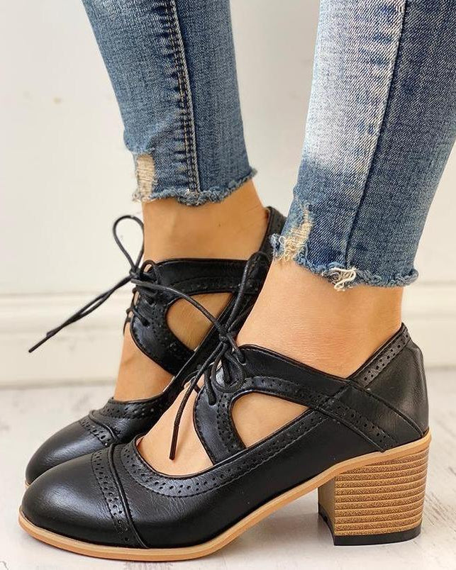 Kendall | Women’s Heeled Lace-Up T-Strap Orthopedic Shoes