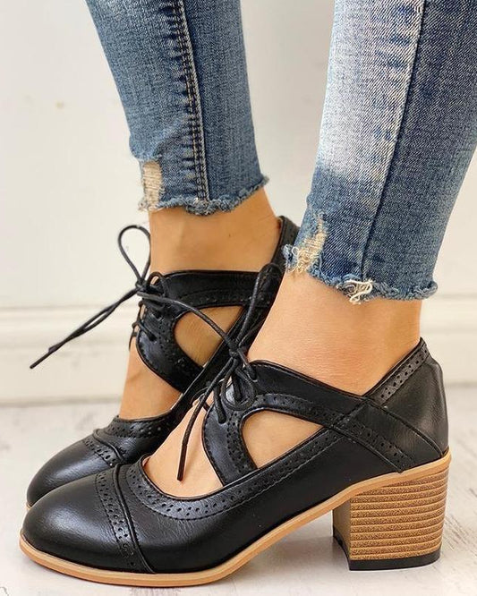 Kendall | Women’s Heeled Lace-Up T-Strap Orthopedic Shoes