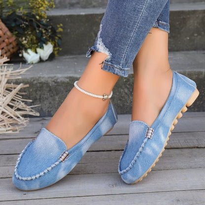 Talia | Women’s Denim Slip-On Flats