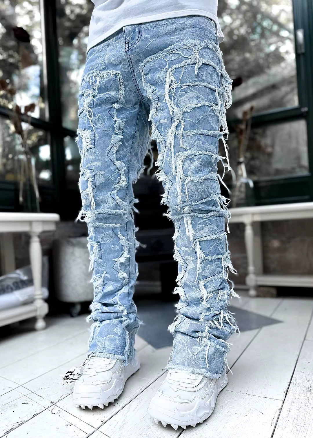 Jaxon | Men’s Distressed Layered Denim Jeans