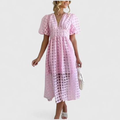 Savannah | Women’s Elegant Eyelet Midi Dress
