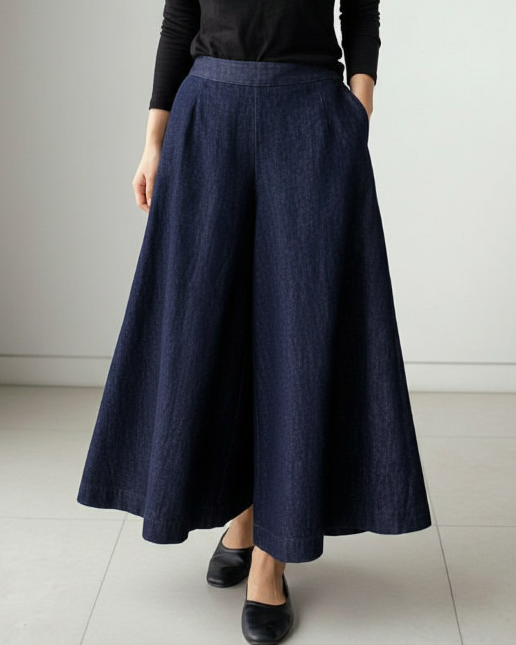 Edjie | Women’s Wide-Leg Trousers with Sophisticated Draped Comfort