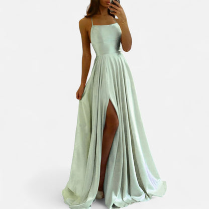 Soraya | Women’s Modern Fit Satin Slit Maxi Dress