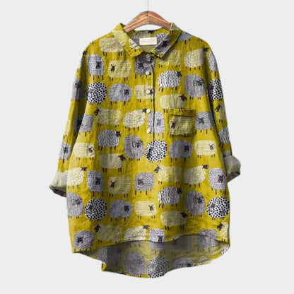 Quing | Women’s Floral Button Up Blouse