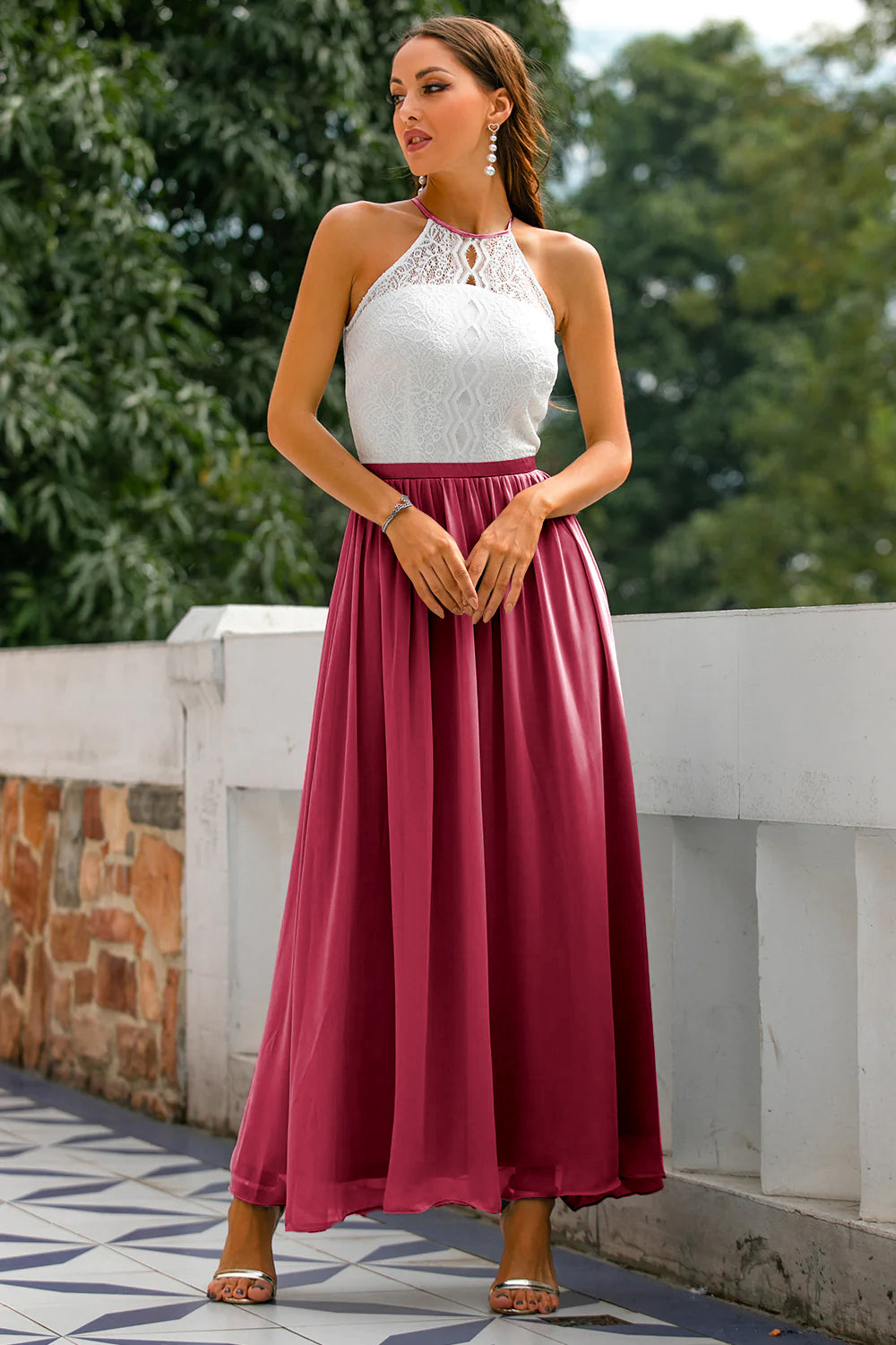 Octavia | Women’s Wedding Halter Neck Maxi Dress