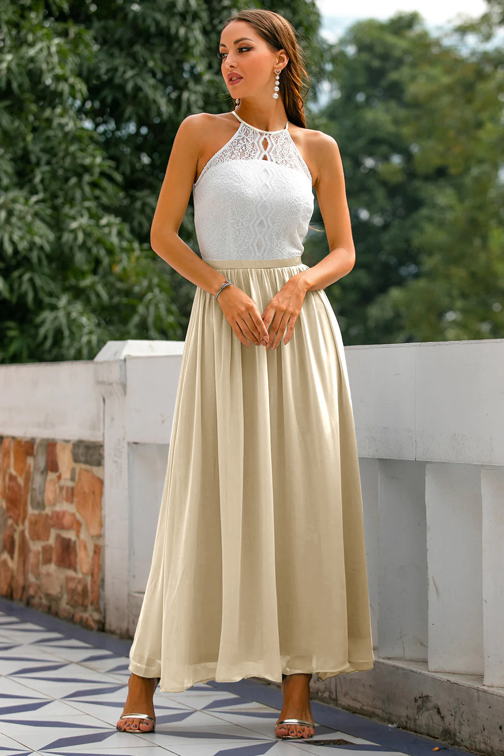Octavia | Women’s Wedding Halter Neck Maxi Dress