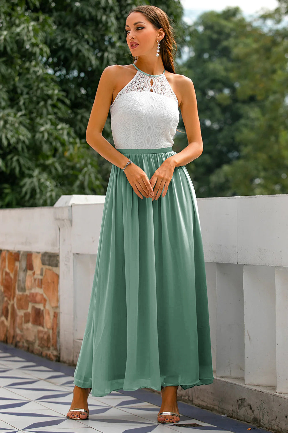 Octavia | Women’s Wedding Halter Neck Maxi Dress