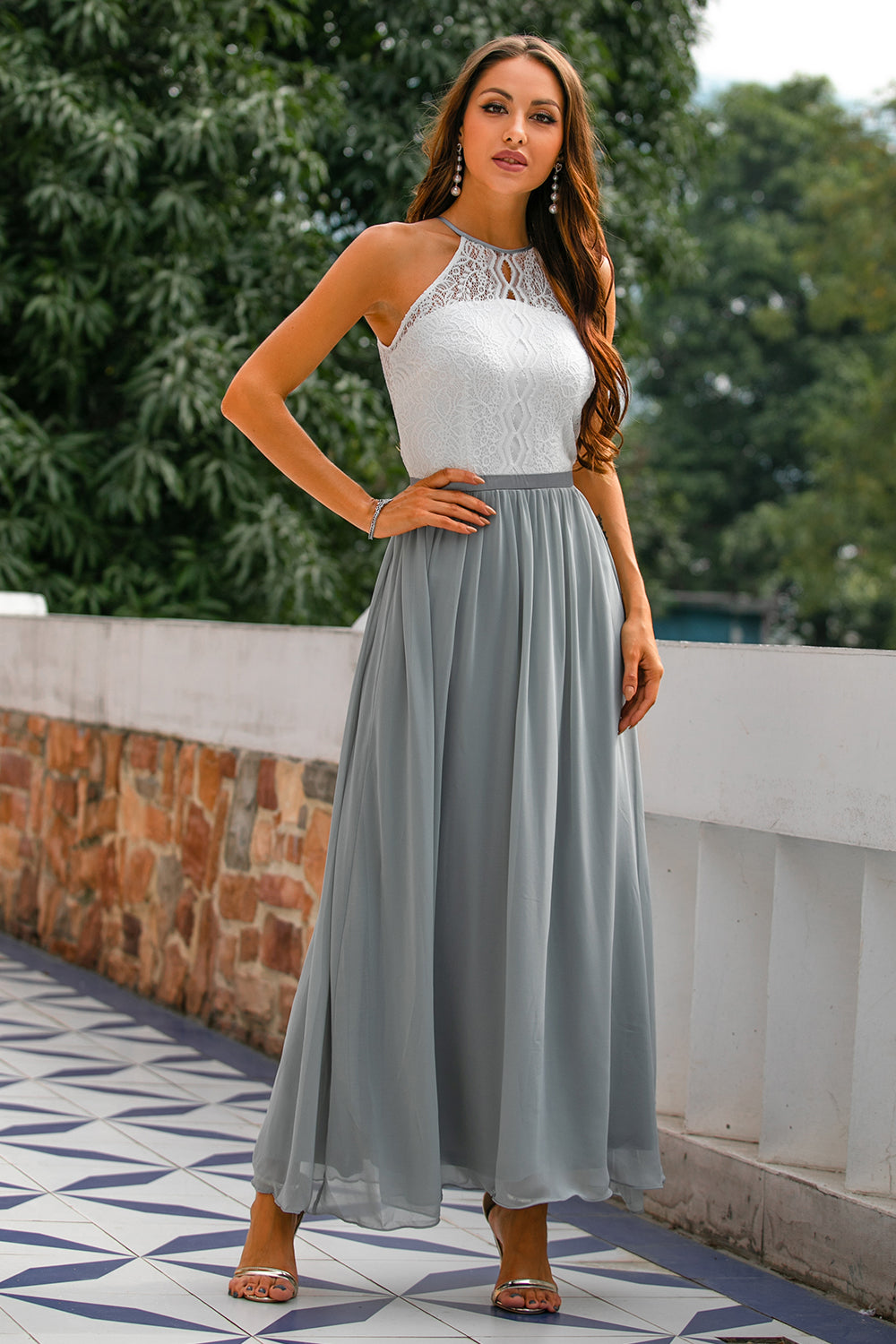 Octavia | Women’s Wedding Halter Neck Maxi Dress