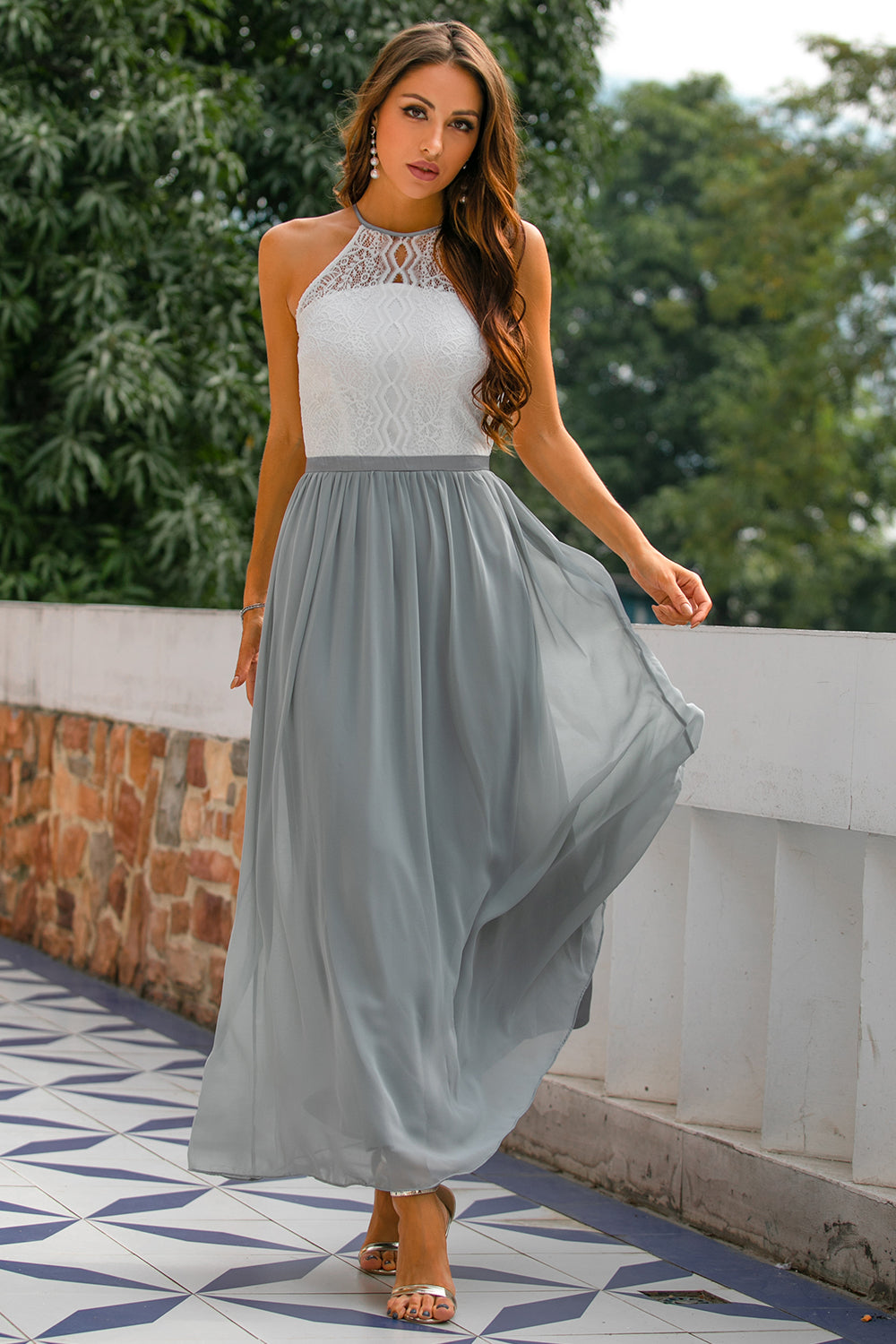 Octavia | Women’s Wedding Halter Neck Maxi Dress