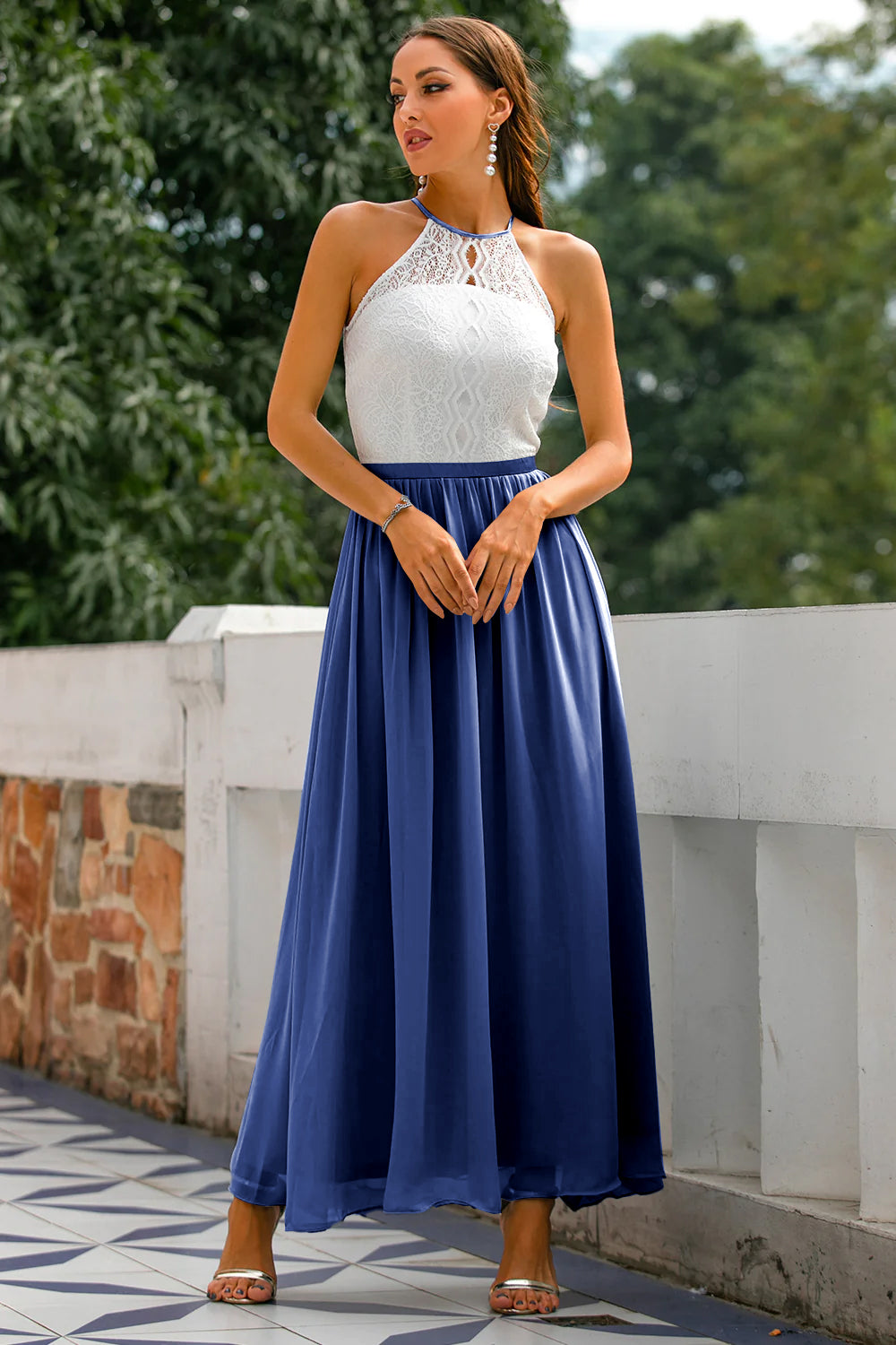 Octavia | Women’s Wedding Halter Neck Maxi Dress