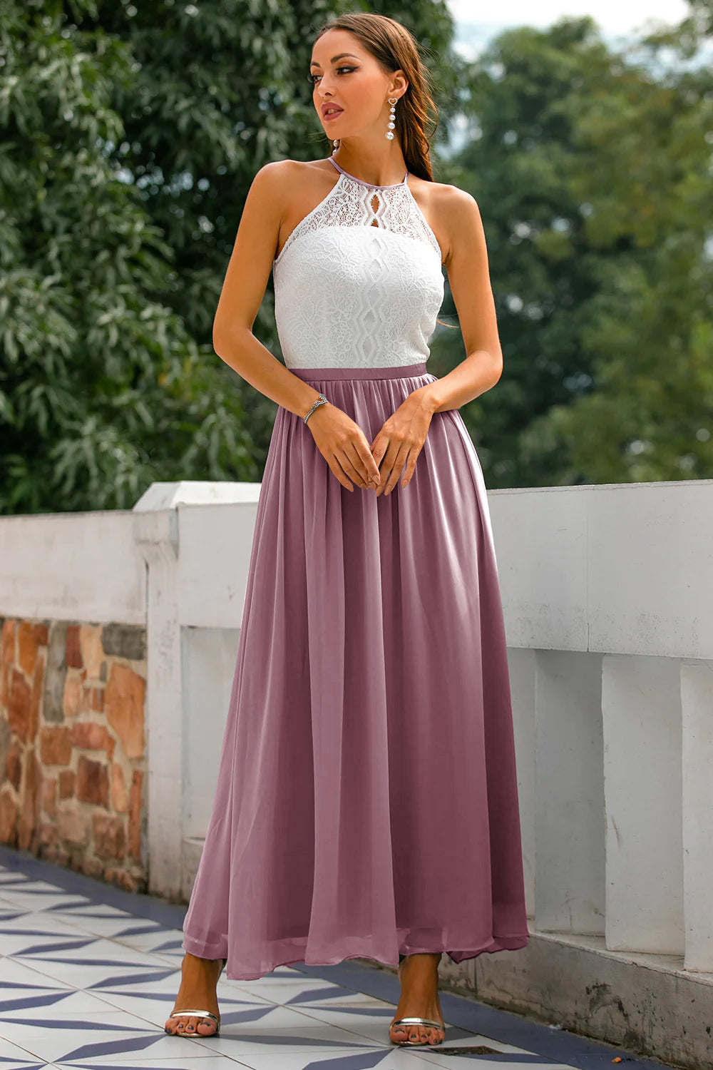 Octavia | Women’s Wedding Halter Neck Maxi Dress