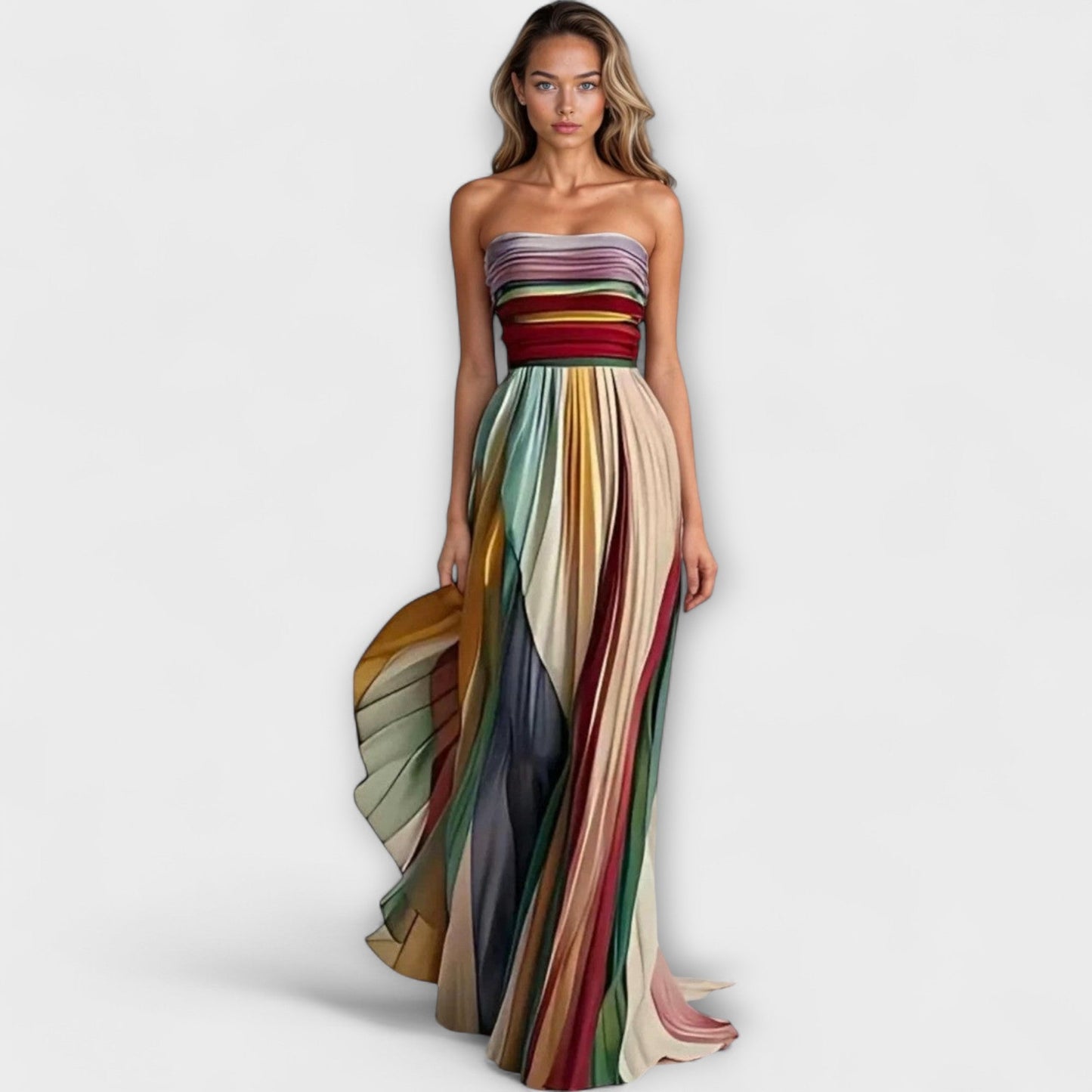 Zoey | Women’s Pleated Strapless Maxi Dress