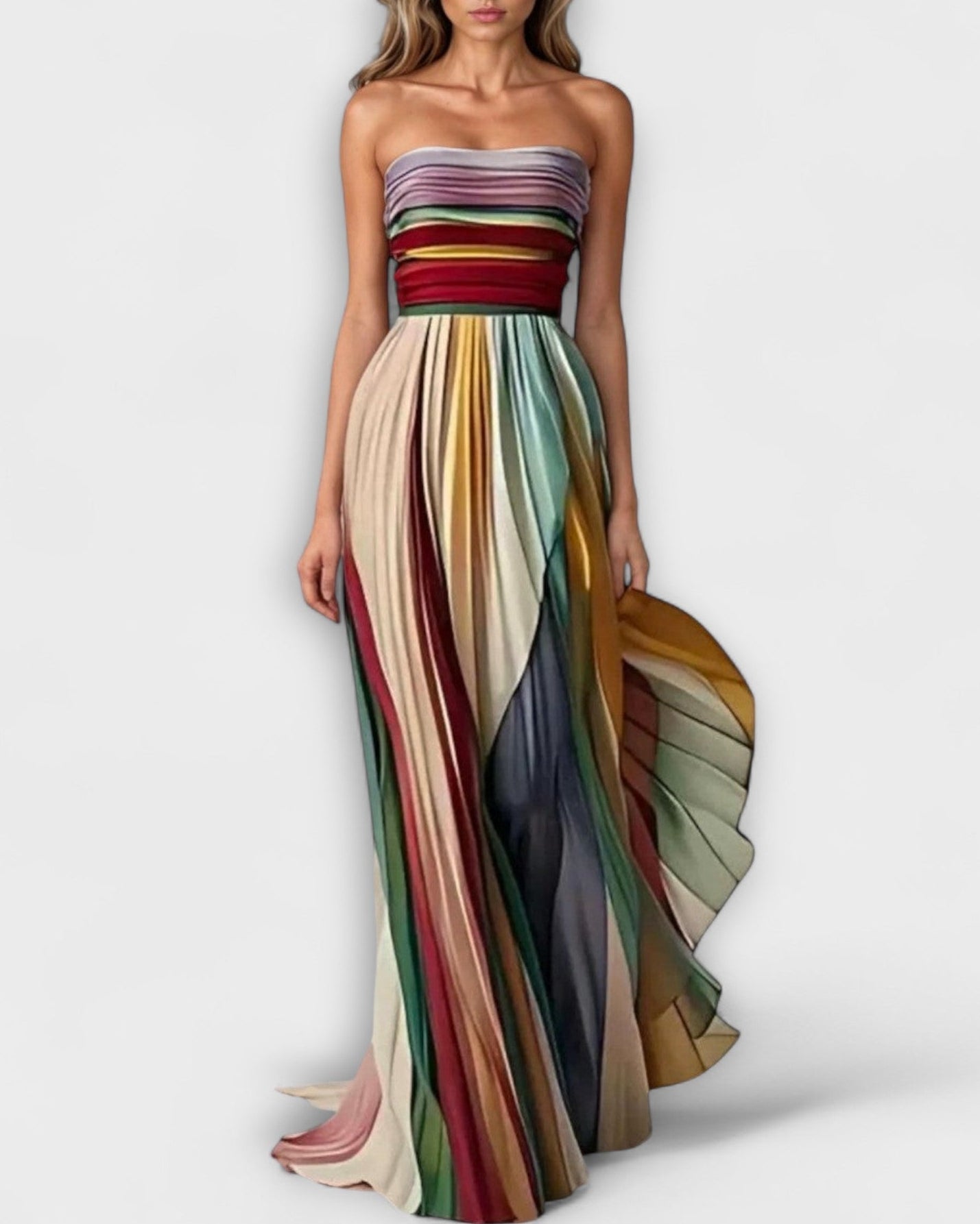 Zoey | Women’s Pleated Strapless Maxi Dress