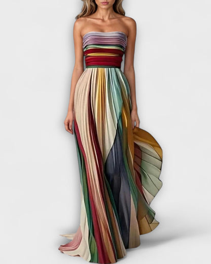 Zoey | Women’s Pleated Strapless Maxi Dress