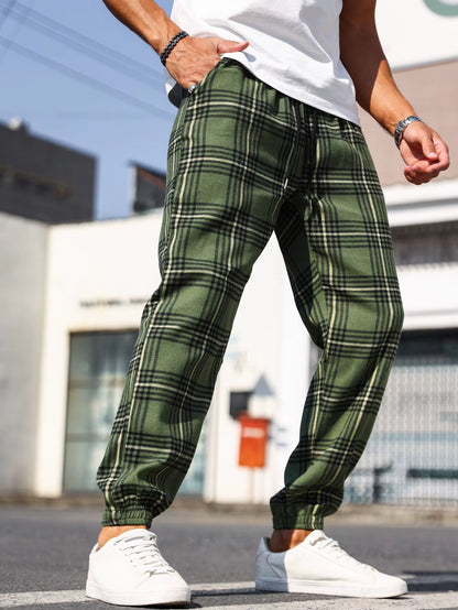 Grayson | Men’s Plaid Tapered Casual Trousers
