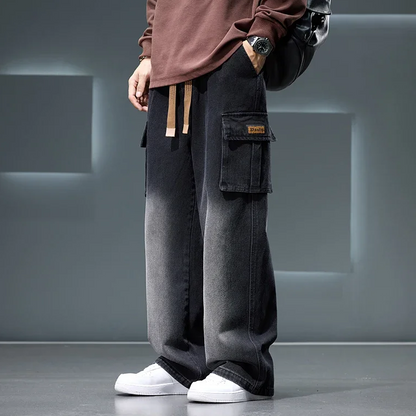 Jaxon | Men’s Cargo Denim Jeans with Relaxed Fit