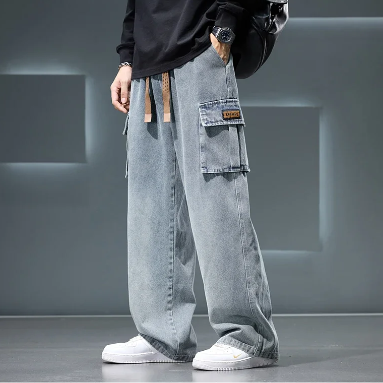 Jaxon | Men’s Cargo Denim Jeans with Relaxed Fit