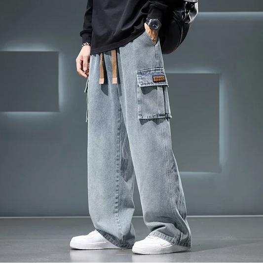 Jaxon | Men’s Cargo Denim Jeans with Relaxed Fit