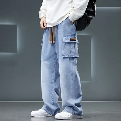 Jaxon | Men’s Cargo Denim Jeans with Relaxed Fit
