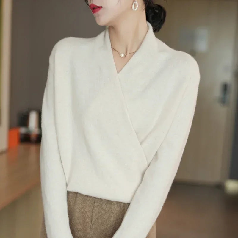 Daphne | Women’s Soft V-Neck Knit Pullover with Relaxed Fit