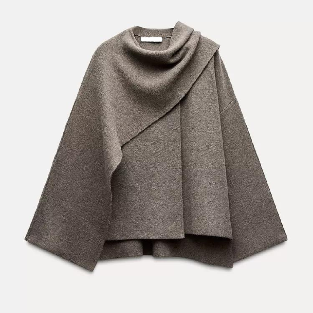 Celeste | Women’s Asymmetric Wool Blend Cape Coat