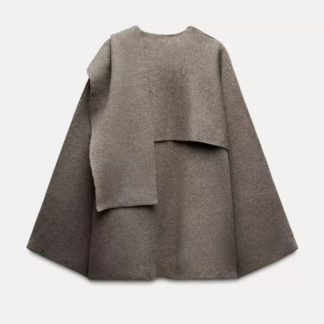 Celeste | Women’s Asymmetric Wool Blend Cape Coat