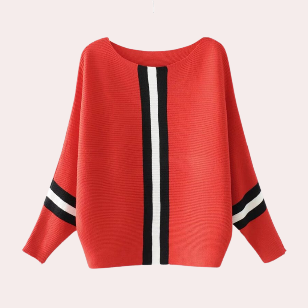 Emery | Women’s Cozy Vertical Stripe Knit Jumper