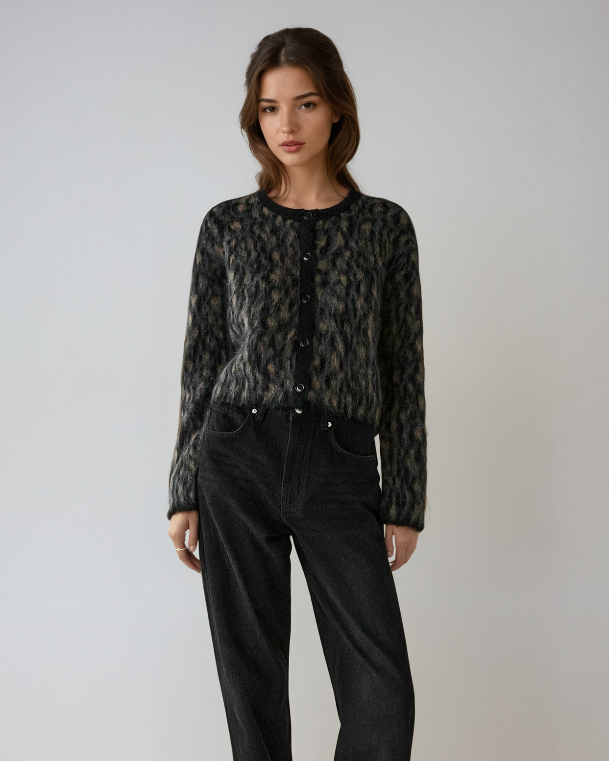 Marissa | Women’s Leopard Print Knit Cardigan with Soft Stretch Fit