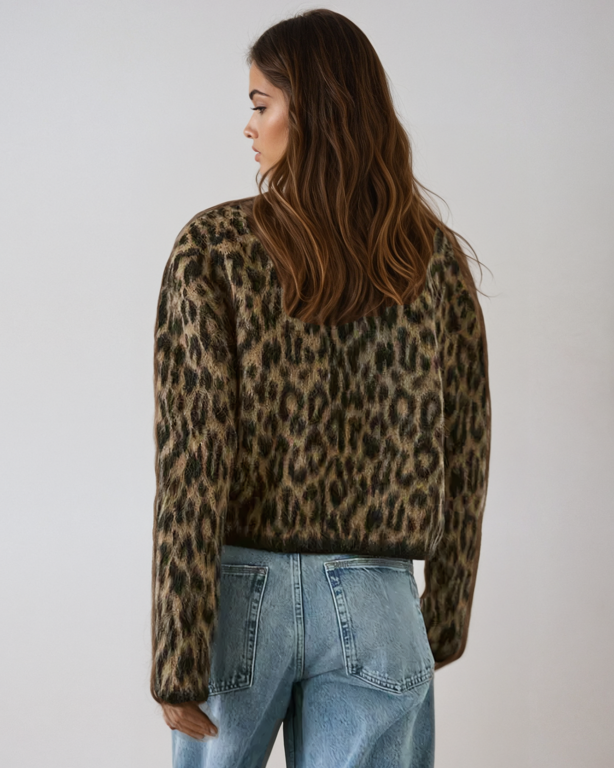 Marissa | Women’s Leopard Print Knit Cardigan with Soft Stretch Fit