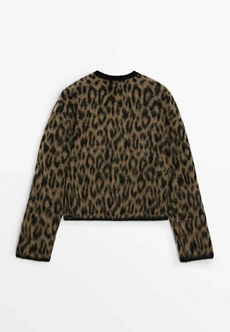 Marissa | Women’s Leopard Print Knit Cardigan with Soft Stretch Fit
